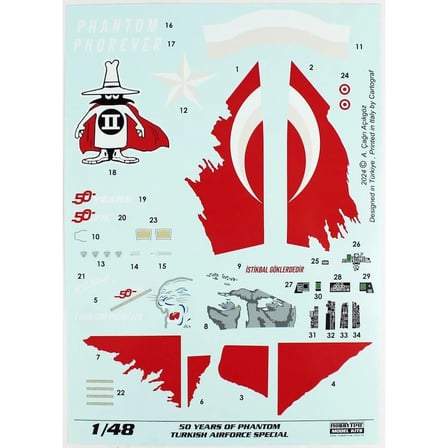 HT077 1/48 Ölçek F-4E Phantom II Terminatör, 50.Yıl Kutlaması Maketi