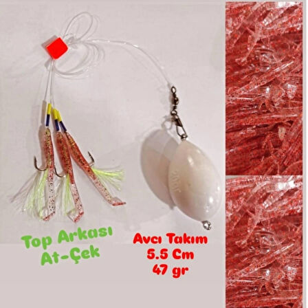 At-çek Spin Top Arkası 5,5 Cm 47 Gr Kırmızı Avcı Balık 
