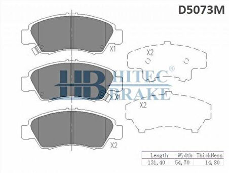 Hitech 010030 Ön Balata Civic 92-95 Civic 97-01 1.4 City 06-08 1.4 Jazz 02-08 1.4 D5073M 06450S2GJ01