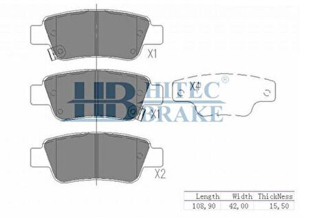 Hitech 010034 Arka Balata CRV 07-11 2.2Dzl CRV 07-12 III R20A CRV 12-IV R20A 2.0Benzinli CRV 12-1.6Dzl 