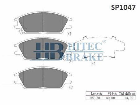 Hitech 010041 Ön Balata Accent 1.3-1.5 94-00 Getz 99-02 Excel-Admire 00-05 Sp1047 58101-25A18 