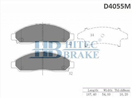 Hitech 010063 Ön Balata D-Max 04-10 4 2 D-Max 04-10 4 4 D-Max 04-10-2.3 89040317