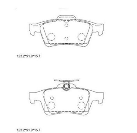 Hitech 010083 Arka Balata Mazda 3 5 Focus II-III C-Max Kuga-Laguna 08-Connect 14-S40-V40 Latitudee III Vectra C 