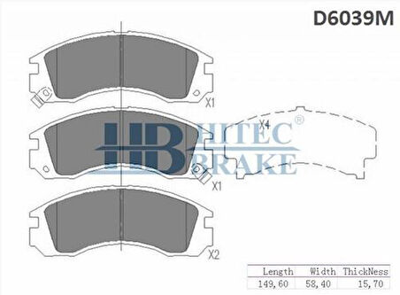 Hitech 010118 Ön Balata L200 02-06 4x4 K74T Outlander 03-Pajero Pinin 02-2.2 P4007 07-D6037 425387
