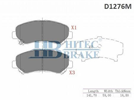 Hitech 010144 Ön Balata Qashqai-Xtrail 07-Koleos 08-1.5DCI-1.6-2.0-2.0DCI D1060-Jd00A D1276M 410600023R