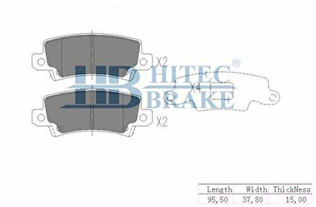 Hitech 010200 Arka Balata Corolla 02-07 1.4D4D-1.4-VVTI-1.6 VVTI D2225 