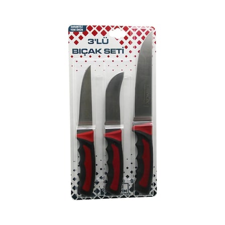 3PCS KURBAN BIÇAK SETİ R-032K--R-320Y--R-0403 KEMİK SIYIRMA - DERİ SOYMA=YÜZME - KURBAN BIÇAK (5047)