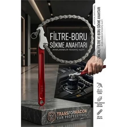 Profesyonel Zincirli Filtre Ve Boru Sökme Anahtarı - Ayarlanabilir Tesisatçı Aleti 21850