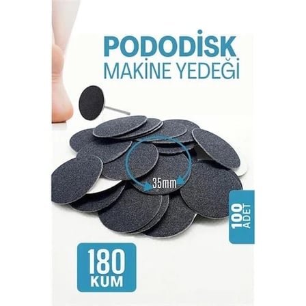 35 Mm Pododisk - Nasır Sökücü Pedikür Makinesi Yedek Pedler 100 Adet 722074