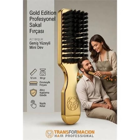 Gold Edition Profesyonel Sakal Fırçası - Geniş Yüzeyli Dolaşık Açıcı Ve Şekillendirici   723298