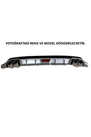 VOLKSWAGEN BORA UYUMLU BODY KİT DİFÜZÖR 4 ÇIKIŞ YUVARLAK GRİ MODEL 1