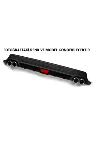 FİAT EGEA HATCHBACK UYUMLU BODY KİT DİFÜZÖR 4 ÇIKIŞ YUVARLAK SİYAH MODEL 2