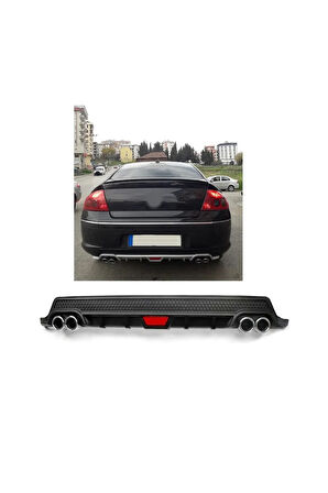 PEUGEOT 407 UYUMLU BODY KİT DİFÜZÖR 4 ÇIKIŞ YUVARLAK SİYAH MODEL 2