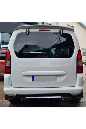 PEUGEOT PARTNER UYUMLU BODY KİT DİFÜZÖR 4 ÇIKIŞ YUVARLAK GRİ MODEL 3
