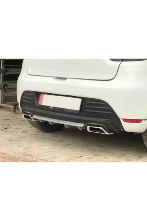 PEUGEOT 307 UYUMLU BODY KİT DİFÜZÖR 2 ÇIKIŞ KARE GRİ MODEL 3