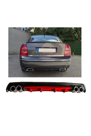 VOLKSAWGEN PASSAT B5,5 UYUMLU BODY KİT DİFÜZÖR 4 ÇIKIŞ YUVARLAK KIRMIZI