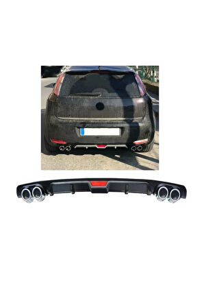 FİAT PUNTO MAKYAJLI UYUMLU BODY KİT DİFÜZÖR 4 ÇIKIŞ SİYAH YUVARLAK
