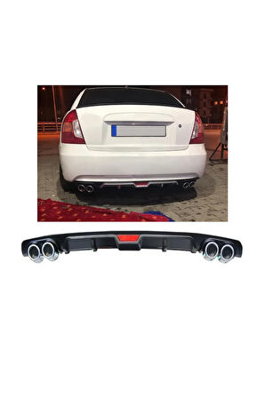 HYUNDAİ ACCENT ERA UYUMLU BODY KİT DİFÜZÖR 4 ÇIKIŞ SİYAH YUVARLAK