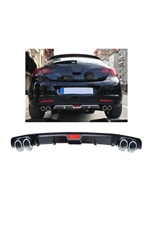 OPEL ASTRA J HATCHBACK UYUMLU BODY KİT DİFÜZÖR 4 ÇIKIŞ SİYAH YUVARLAK