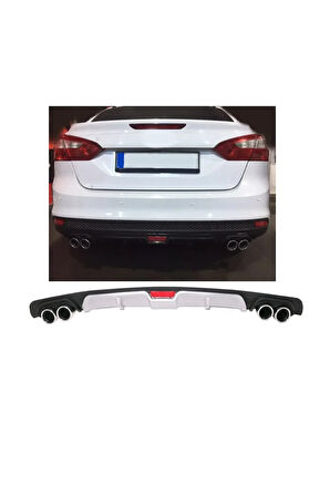 FORD FOCUS 3 UYUMLU BODY KİT DİFÜZÖR 4 ÇIKIŞ GRİ YUVARLAK