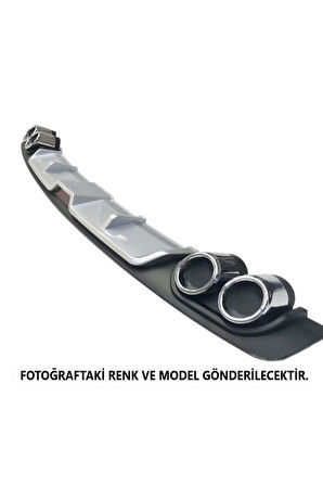 FORD FOCUS 3 UYUMLU BODY KİT DİFÜZÖR 4 ÇIKIŞ GRİ YUVARLAK
