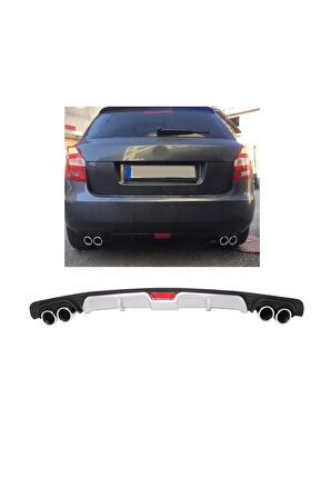 SKODA FABİA MK2 UYUMLU BODY KİT DİFÜZÖR 4 ÇIKIŞ GRİ YUVARLAK