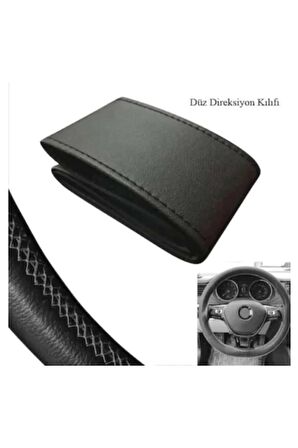VOLKSWAGEN PASSAT B5 UYUMLU DERİ DİREKSİYON KILIFI KALİTELİ DİKMELİ SİYAH