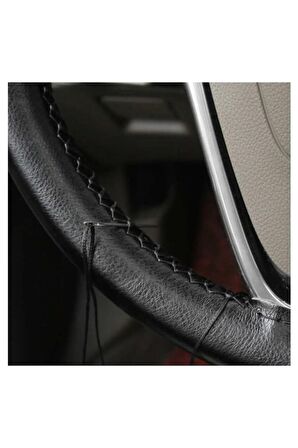 RENAULT SYMBOL 08-12 UYUMLU DERİ DİREKSİYON KILIFI KALİTELİ DİKMELİ SİYAH