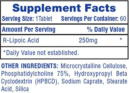 Hitech R-ALA (R-Alpha Lipoic Acid) 60 Tablet