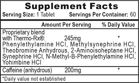 Hitech Fastin Thermo Rx Yohimbine Fat burner 60 Tablet