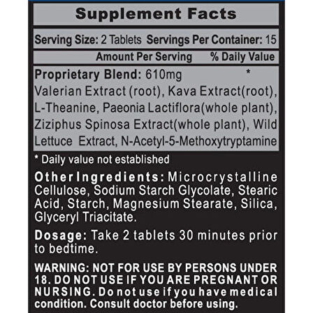 Hitech Sleep Rx Valerian + Kava kava + Nac 30 Tablet