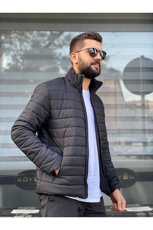 Meyasu Siyah Yeni Sezon Kalın Regular Kalıp Premium Kalite Kapitone Mont