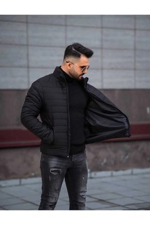Meyasu Siyah Yeni Sezon Kalın Regular Kalıp Premium Kalite Kapitone Mont