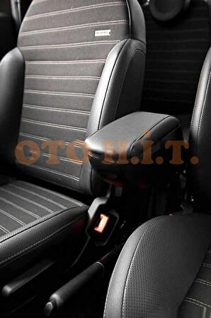 Opel Astra J Uyumlu Kol Dayama Ve Kolçak Sürgülü Bardaklıklı Ayarlanabilir Siyah Deri