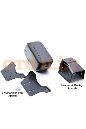 Opel Astra J Uyumlu Kol Dayama Ve Kolçak Sürgülü Bardaklıklı Ayarlanabilir Siyah Deri