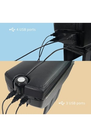 CİTROEN C4 MK1 UYUMLU KOL DAYAMA KOLÇAK USB'Lİ BARDAKLIKLI ÇİFT AÇILIR SİYAH DERİ 1.SINIF KALİTE