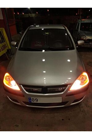 Opel Corsa C Uzun Farlar Için Uyumlu Şimşek Etkili Led Xenon Beyaz Far Ampulü