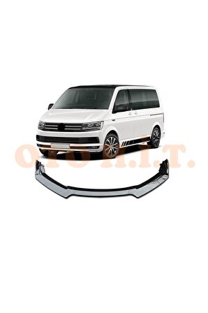 Volkswagen Transporter Uyumlu Esnek Ayarlanabilir 3 Parça Kanatlı Piano Black Ön Lip