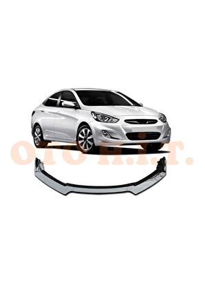 Hyundai Accent Blue Uyumlu Esnek Ayarlanabilir 3 Parça Kanatlı Piano Black Ön Lip