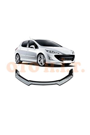 Peugeot 308 2006-2013 Uyumlu Esnek Ayarlanabilir 3 Parça Kanatlı Piano Black Ön Lip