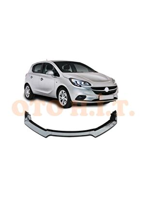 Opel Corsa E Uyumlu Esnek Ayarlanabilir 3 Parça Kanatlı Piano Black Ön Lip