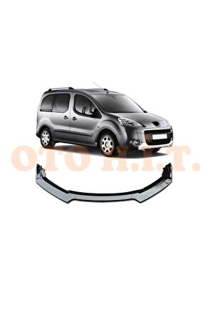 Peugeot Partner 2010-2015 Uyumlu Esnek Ayarlanabilir 3 Parça Kanatlı Piano Black Ön Lip