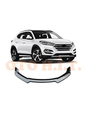 Hyundai Tuscon Uyumlu Esnek Ayarlanabilir 3 Parça Kanatlı Piano Black Ön Lip
