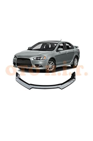 Mitsubishi Lancer Uyumlu Esnek Ayarlanabilir 3 Parça Kanatlı Piano Black Ön Lip