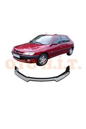 Peugeot 306 Uyumlu  Esnek Ayarlanabilir 3 Parça Kanatlı Piano Black Ön Lip