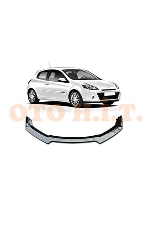 Renault Clio 3 Uyumlu Esnek Ayarlanabilir 3 Parça Kanatlı Piano Black Ön Lip