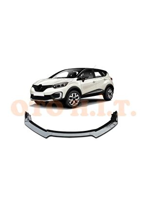 Renault Captur Uyumlu  Esnek Ayarlanabilir 3 Parça Kanatlı Piano Black Ön Lip