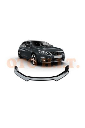 Peugeot 308 Uyumlu Esnek Ayarlanabilir 3 Parça Kanatlı Piano Black Ön Lip