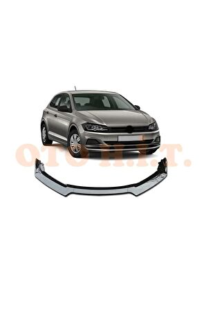 Volkswagen Polo Mk4 Uyumlu Esnek Ayarlanabilir 3 Parça Kanatlı Piano Black Ön Lip
