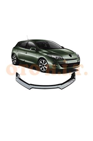 Renault Megane 3 Uyumlu Esnek Ayarlanabilir 3 Parça Kanatlı Piano Black Ön Lip